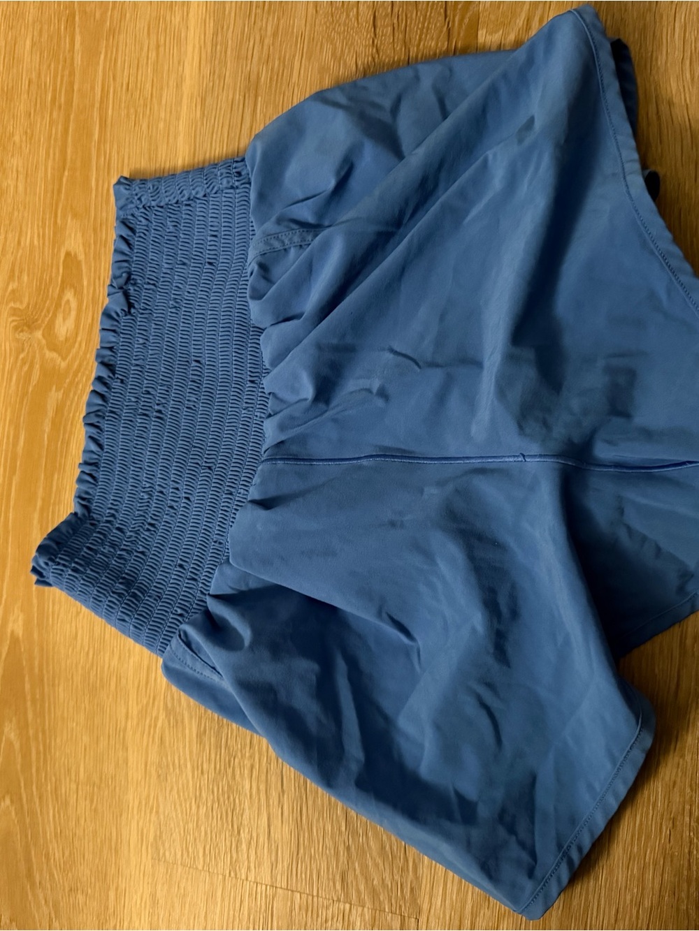 aerie Blue Smocked Waist Athletic Shorts